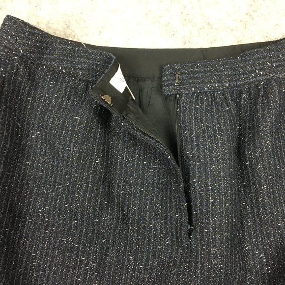 LOFT Skirt 6 Wool Blend Black Tweed Lined Pockets Career Casual Short Length - Picture 12 of 16